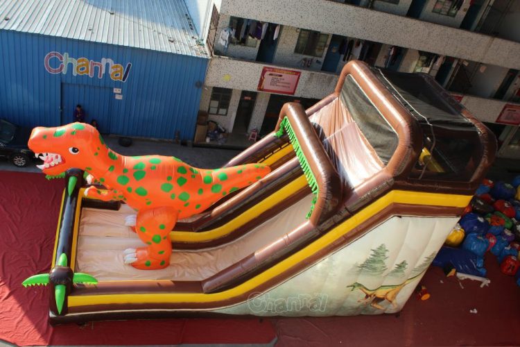 giant jurassic t-rex inflatable slide