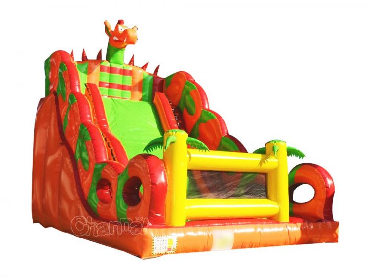 red furious dragon inflatable slide for kids