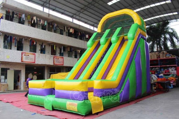 heavy duty 2 lane inflatable slide