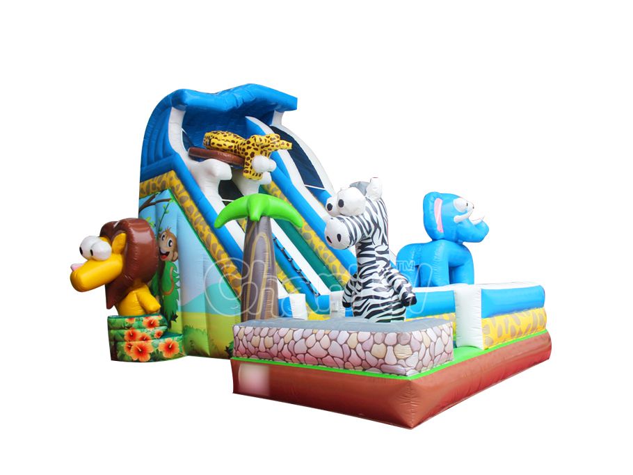 African Animals Inflatable Slide Channal Inflatables