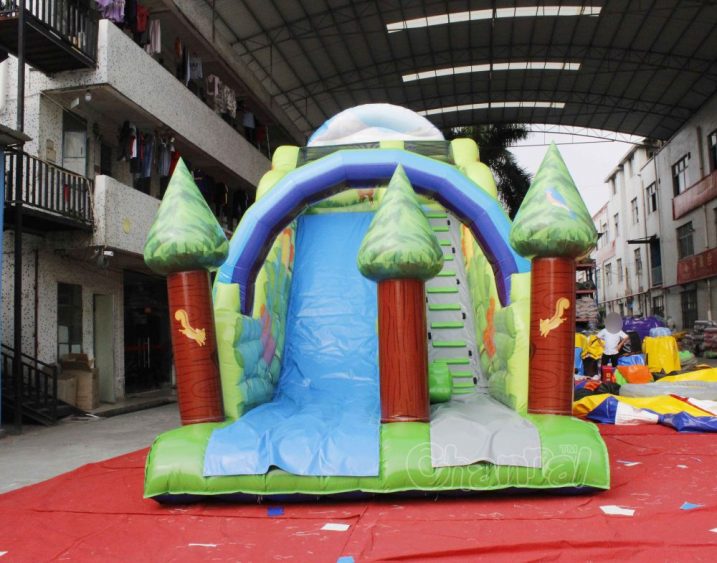 forest themed blow up slide for kids