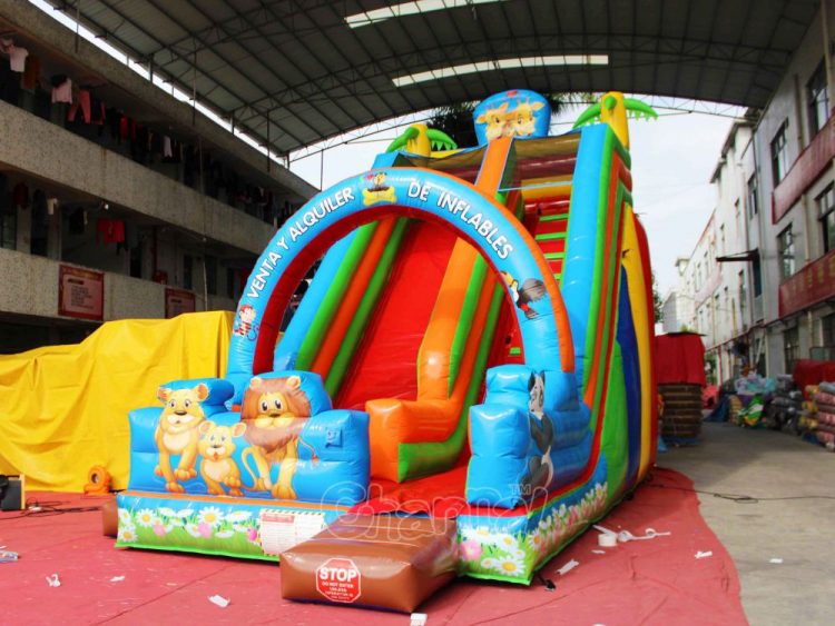 animal blow up slide for kids