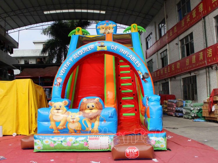 animal themed inflatable dry slide