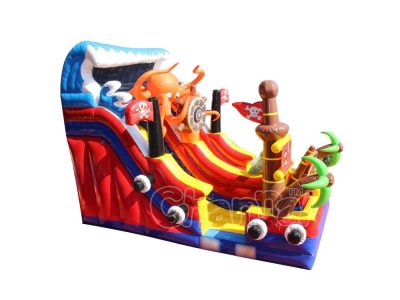 pirate octopus inflatable slide