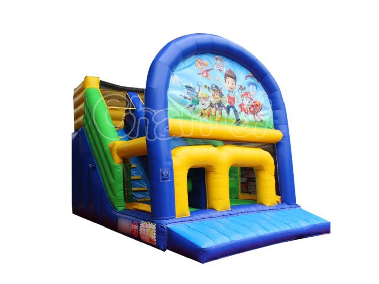 inflatable slide with replaced art panel
