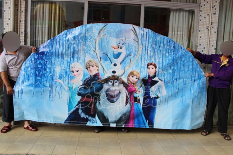 frozen art panel for inflatable slide