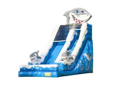 great white shark inflatable water slide for sale
