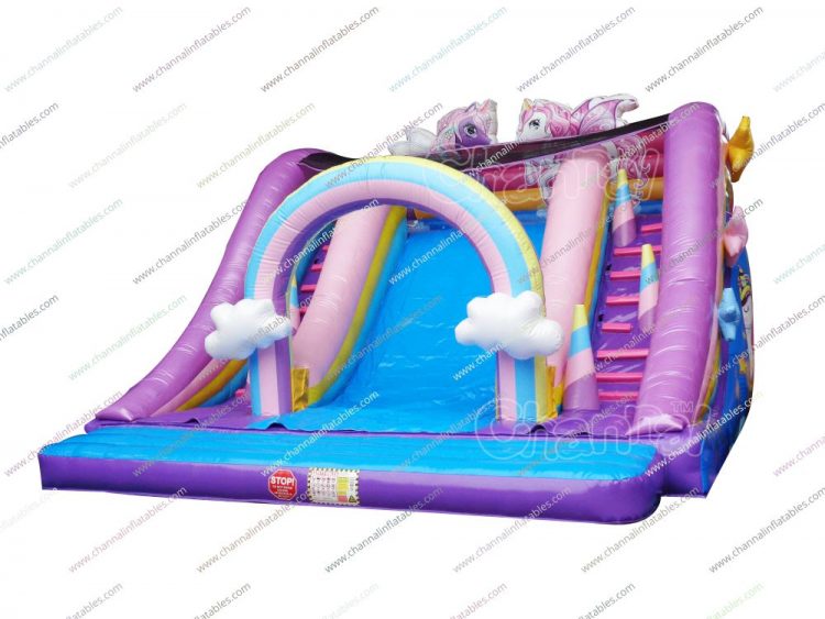 little unicorn inflatable slide