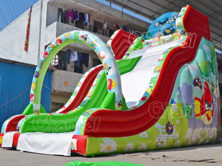 angry birds dry slide with bump