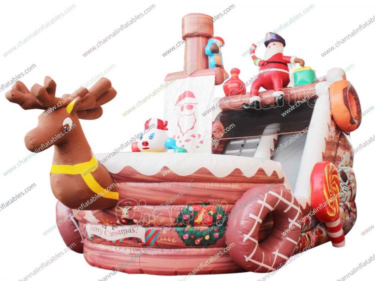 santa pirate ship inflatable slide