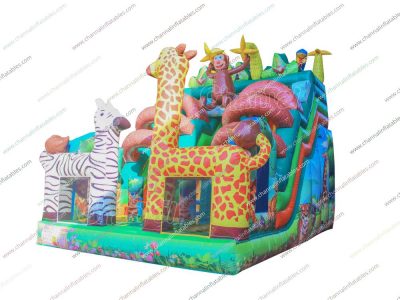 animal inflatable slide