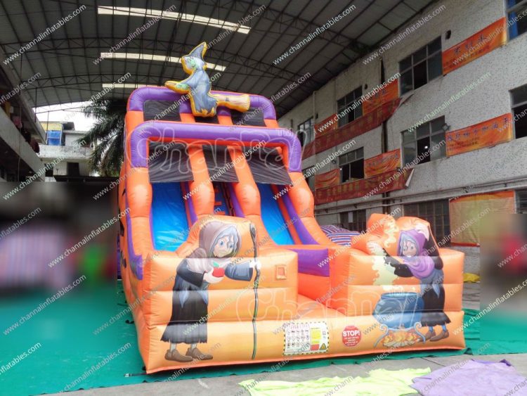 witch inflatable slide for Halloween party