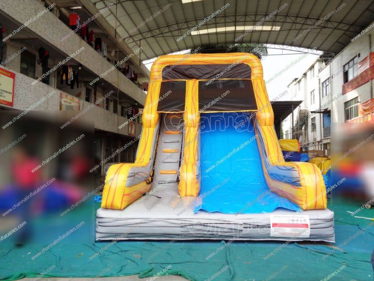 yellow inflatable slide