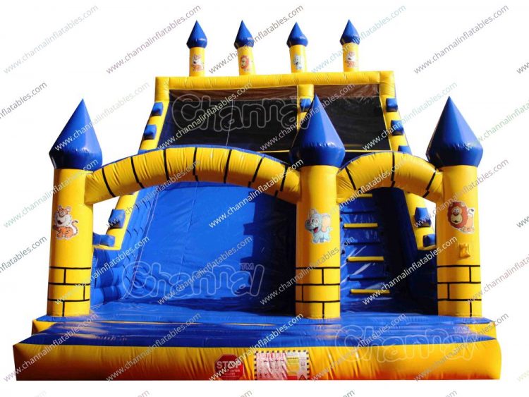 brick castle inflatable slide