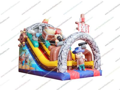 pirate treasure inflatable slide