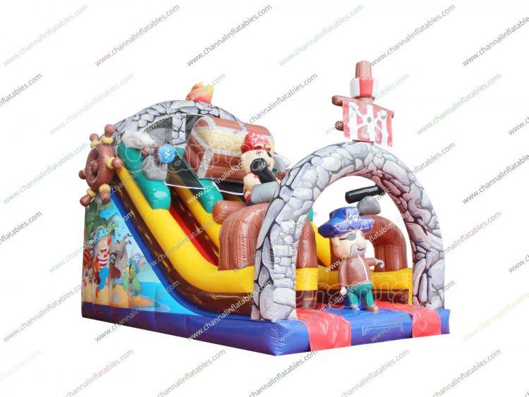 pirate treasure inflatable slide