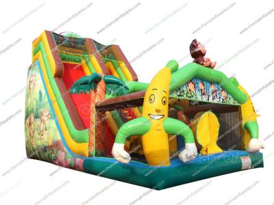 monkey banana inflatable slide
