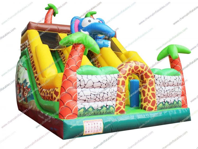 elephant animal theme inflatable slide