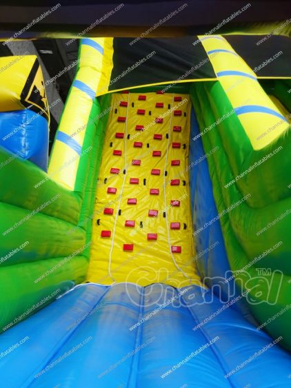 climbing wall in the construction slide