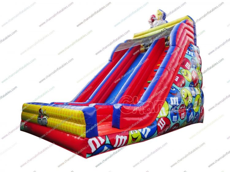m&m chocolate candy inflatable slide