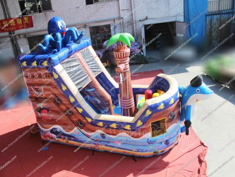 inflatable pirate ship slide