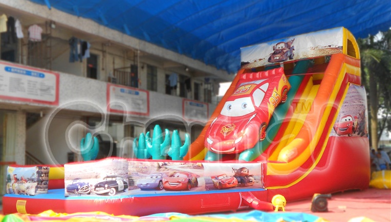 Cars In Desert Inflatable Slide - Channal Inflatables