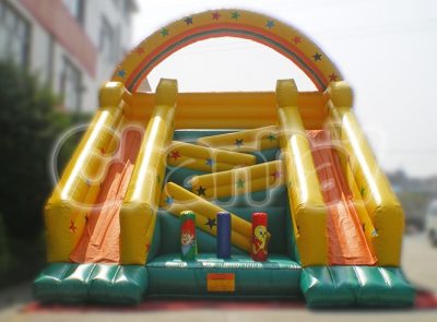 half landing stairs inflatable slide