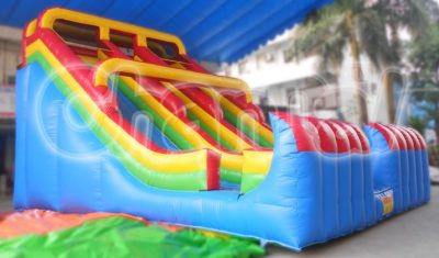dual lanes inflatable slide