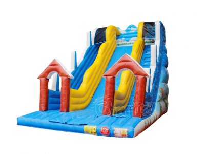 skiing inflatable slide