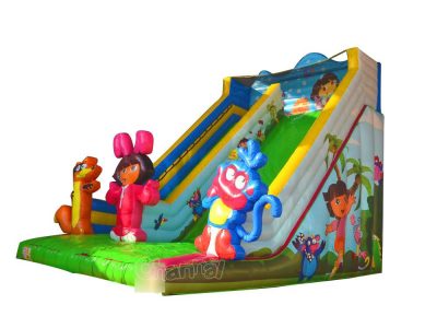 dora and monkey inflatable slide