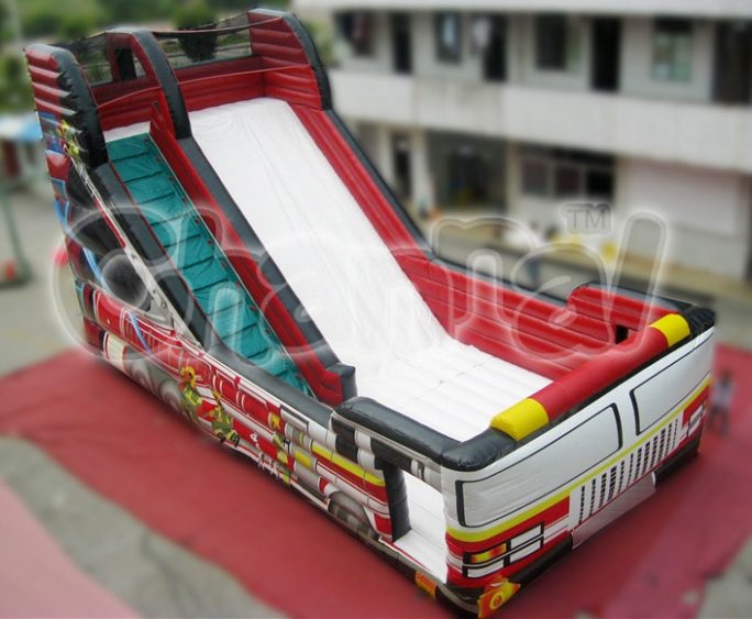 fire truck inflatable slide for kids