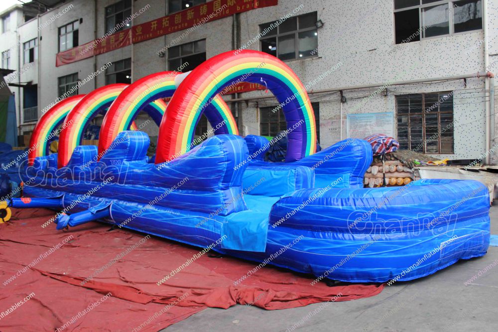 inflatable rainbow slip and slide