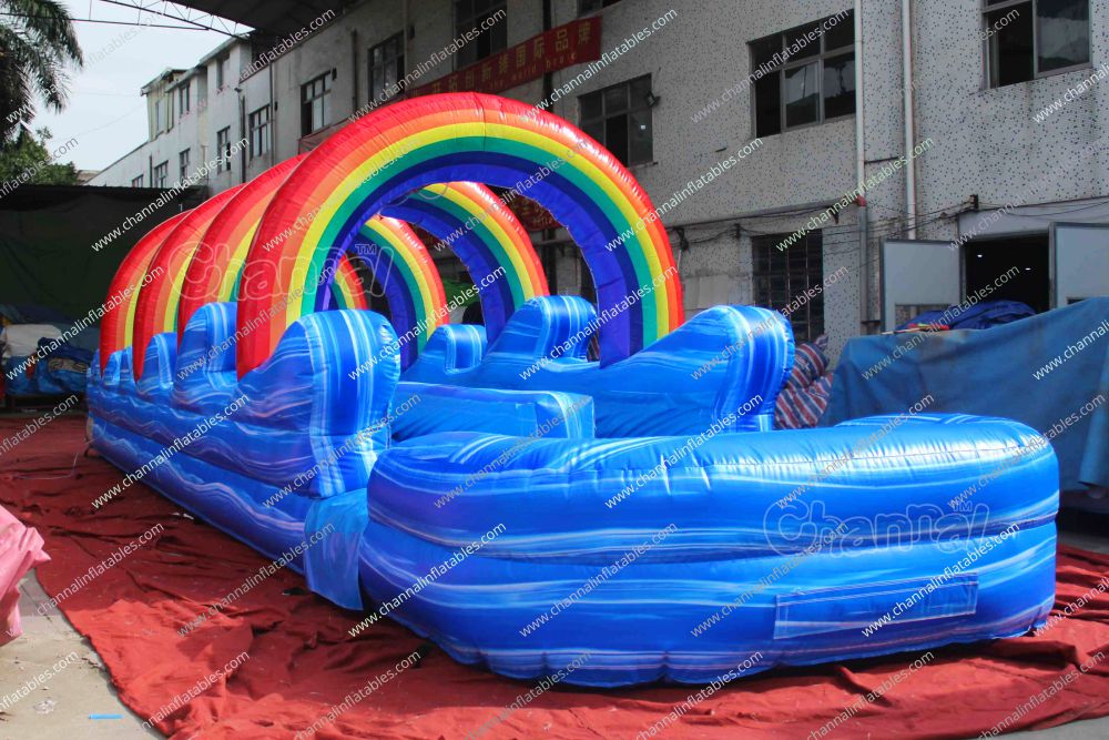 inflatable rainbow slip and slide