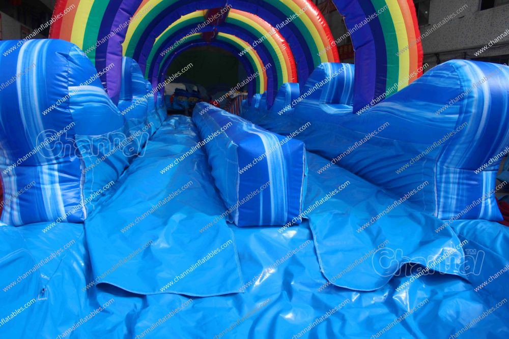inflatable rainbow slip and slide