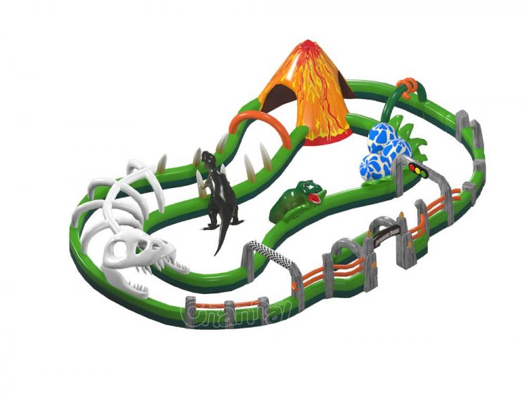 dinosaur go carts inflatable track