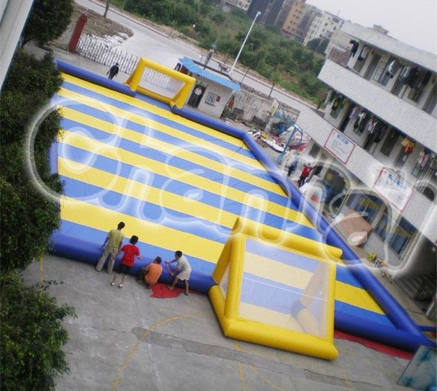 large inflatable soap soccer field