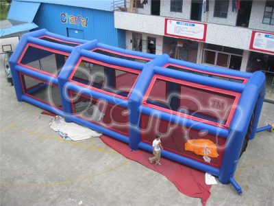 blue inflatable batting cage for baseball