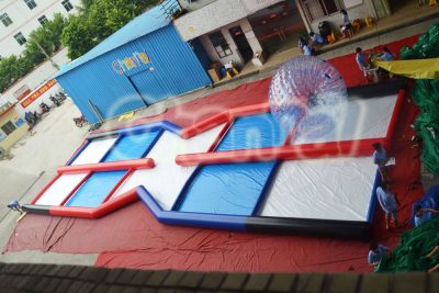 inflatable cross collision course for zorb ball