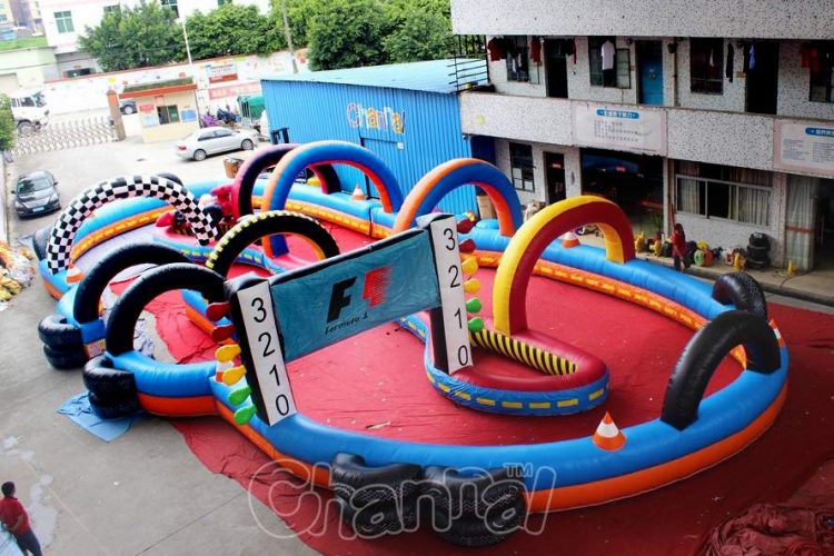large inflatable speedway go kart race track