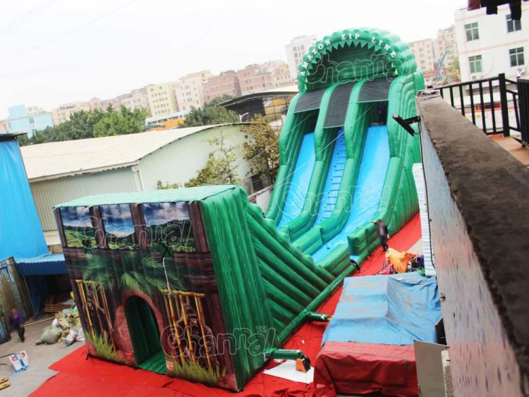 amazon themed inflatable large zipline game