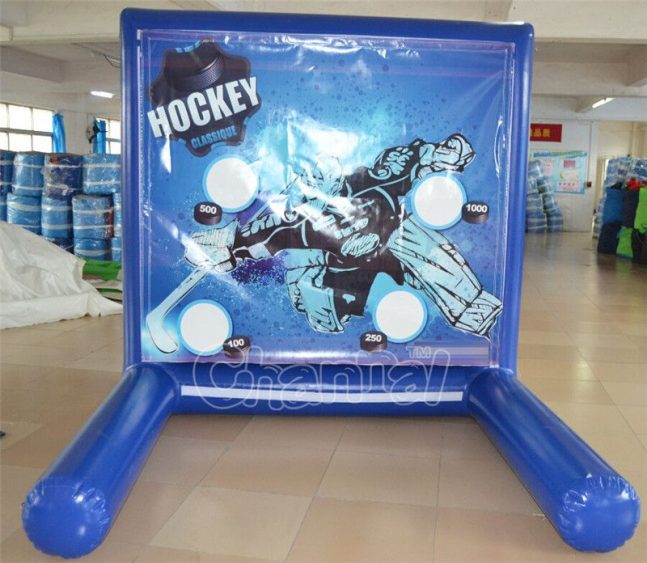 inflatable hockey goalie game