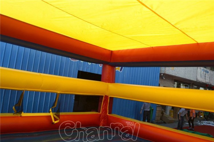 inside the inflatable boxing ring