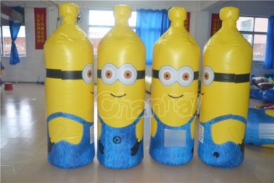 minions theme inflatable bowling pins