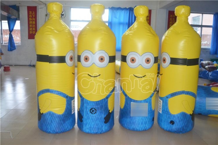 minions theme inflatable bowling pins