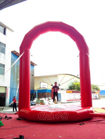 one man bungee jump trampoline with cords