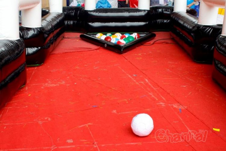 inflatable white soccer cue ball