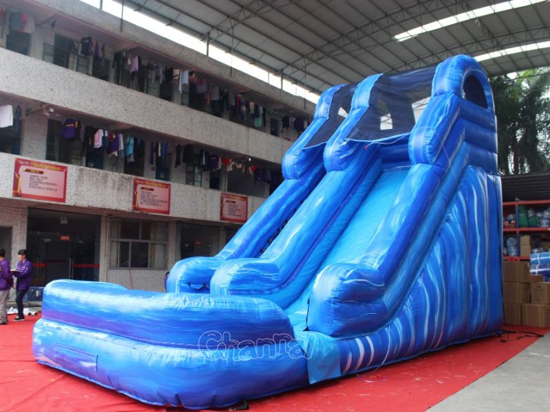 tentandtable blue marble inflatable slip n slide with blower
