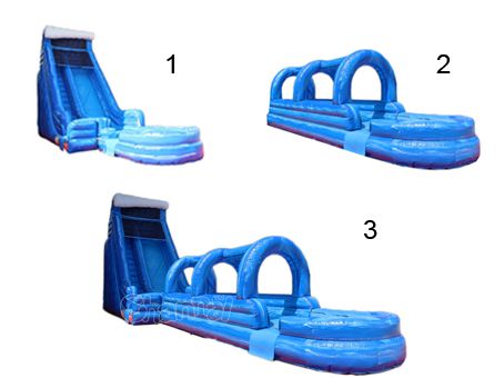 all parts of inflatable water slide and slip combo