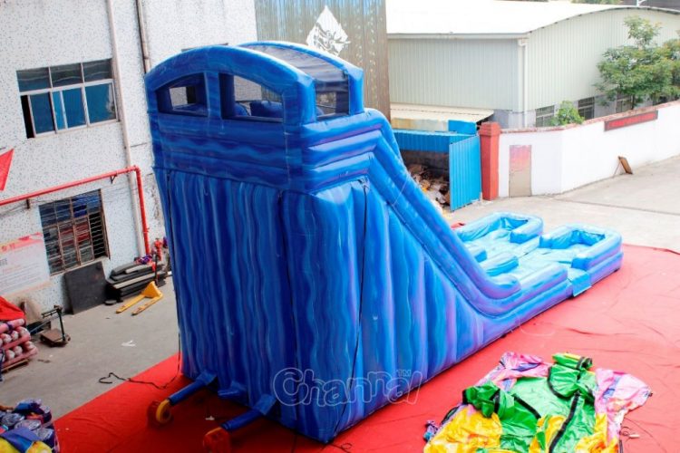 dual water slide inflatable back side