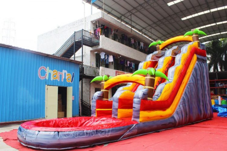 red tropical water slide